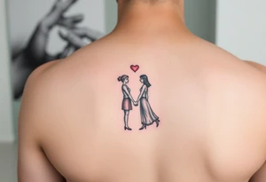 Two people in love holding each other tattoo idea