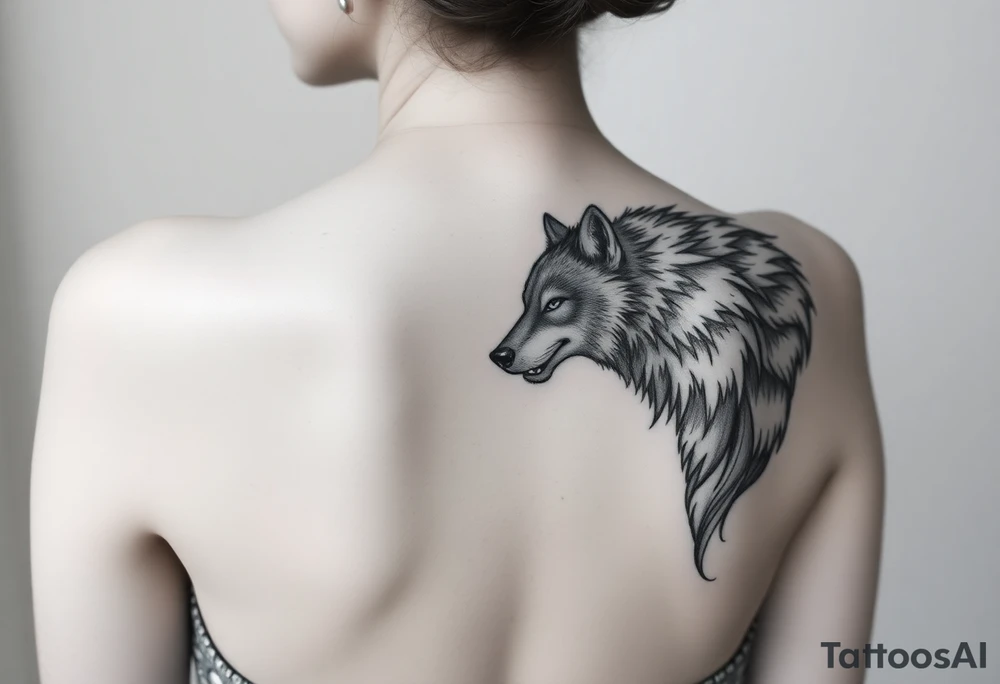 Little red riding hood nursery rhyme big bad wolf tattoo idea