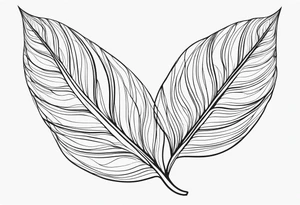 Create a delicate tattoo with beautiful flowing and delicate leaves in fineline minimalistic style tattoo idea