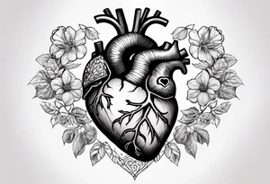 an actual human heart tattoo idea