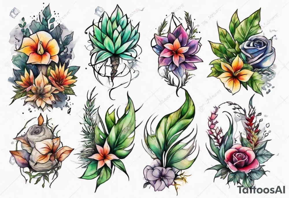 Power with plants tattoo idea