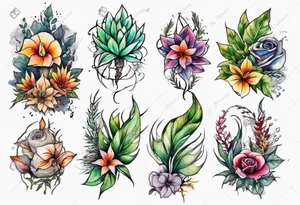 Power with plants tattoo idea