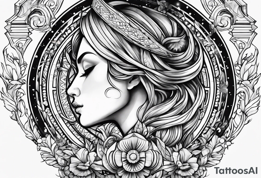 Virgo, ruling planet and element tattoo idea