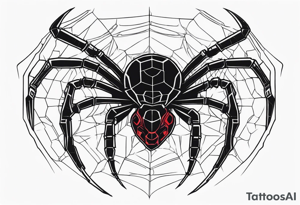 cyberpunk black widow spider tattoo idea