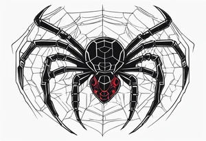 cyberpunk black widow spider tattoo idea