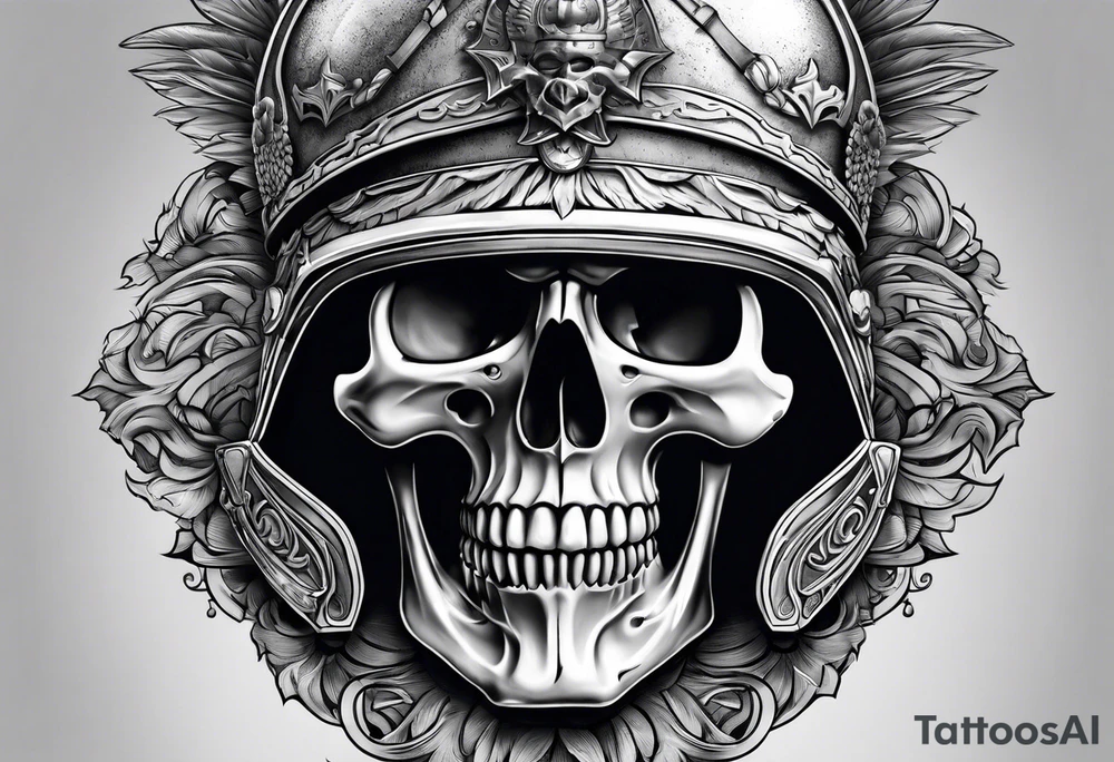 roman soldier skull tattoo idea