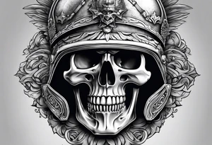 roman soldier skull tattoo idea