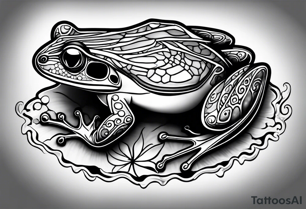 a psychedelic frog tattoo idea