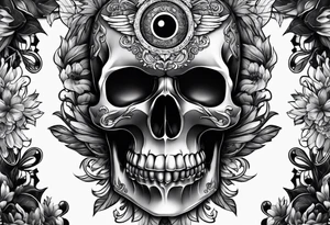 eye with skull tattoo idea