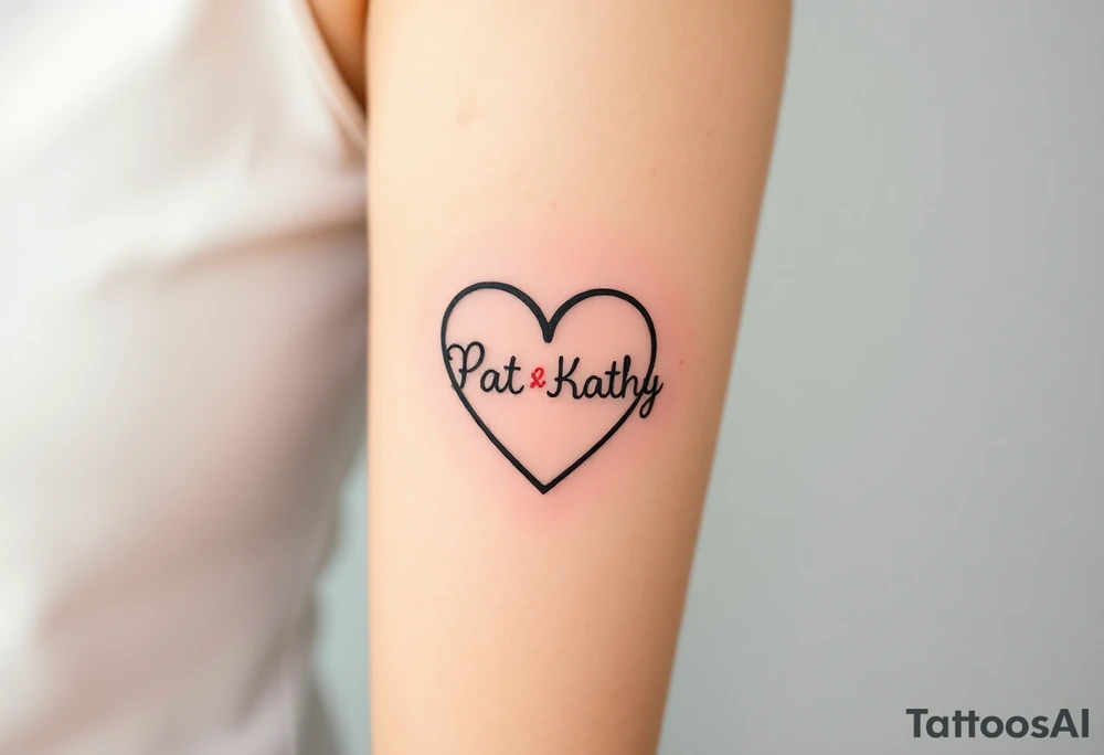 heart.  Somewhere has names pat and kathy tattoo idea