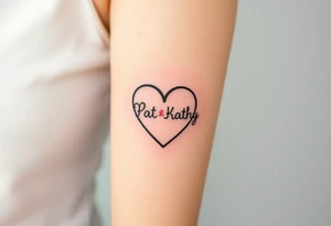heart.  Somewhere has names pat and kathy tattoo idea