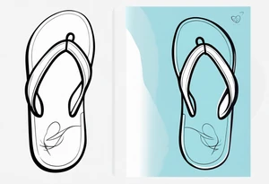 tiny light blue flip flop tattoo idea