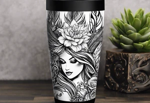 20 oz tumbler, personalized, fantasia, floral , dreamscape, feathers, Cheshire, the wrong Alice tattoo idea