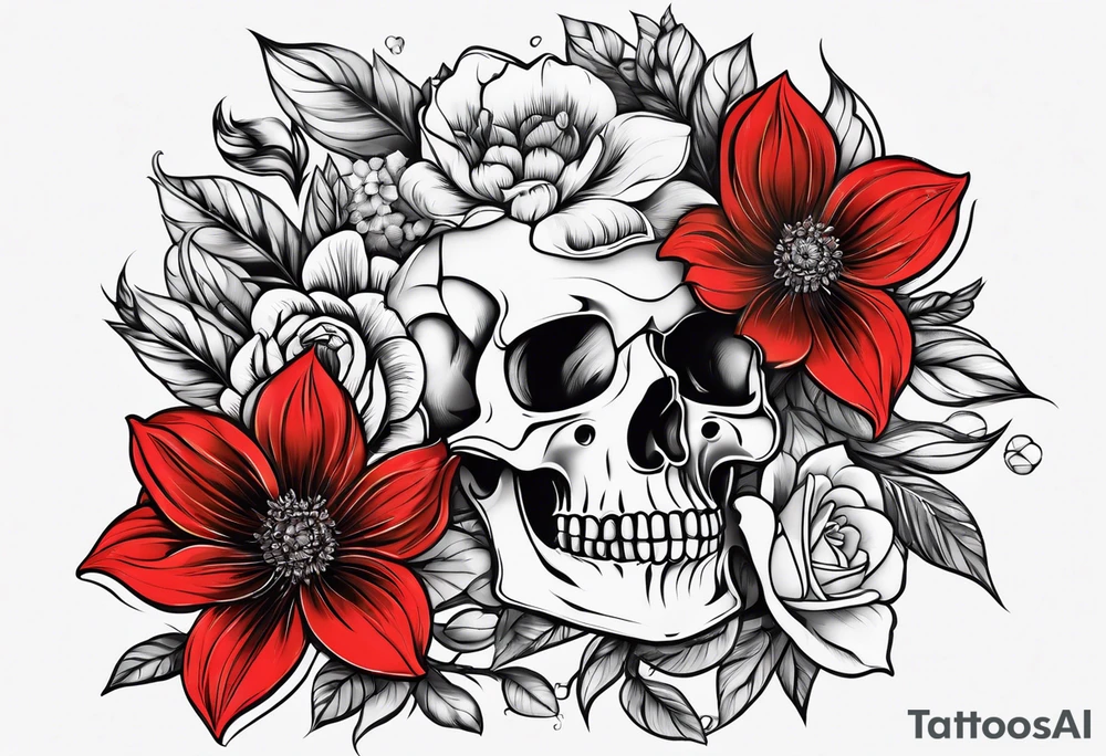 Seratonin symbol with flowers tattoo idea