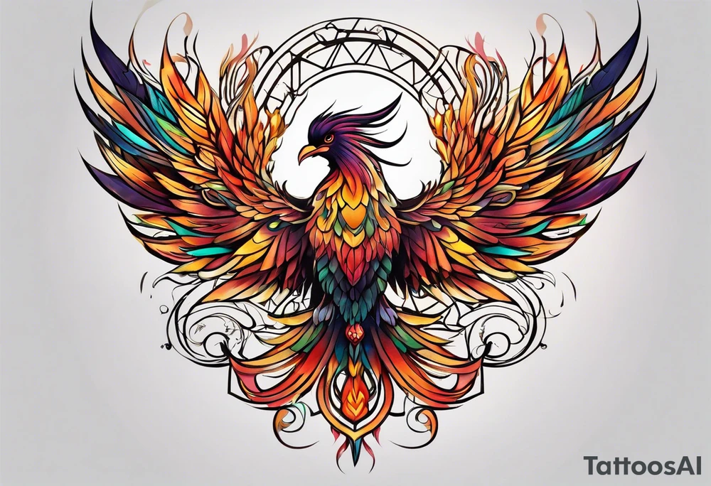 Phoenix artistic tattoo idea