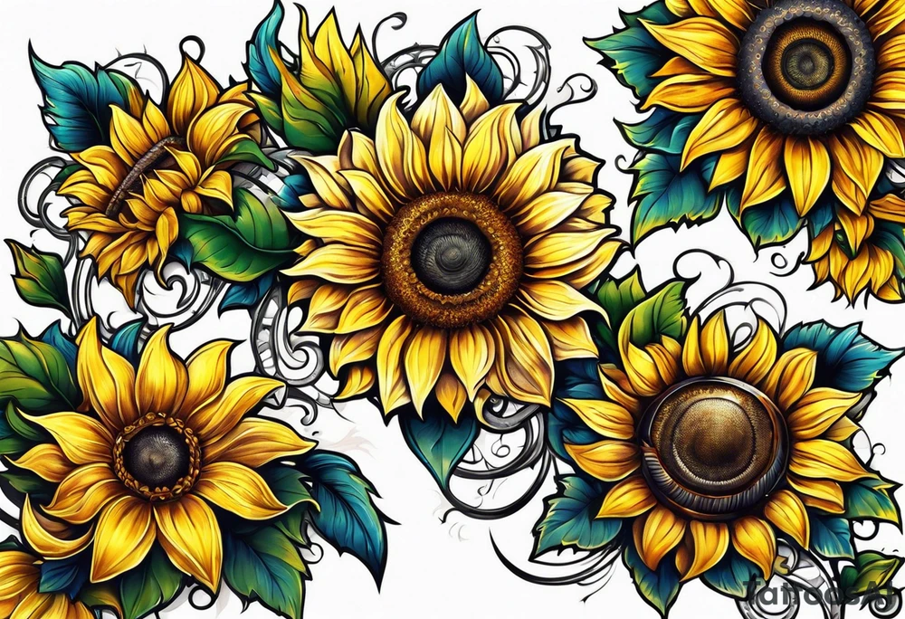 Sunflower chain tattoo idea