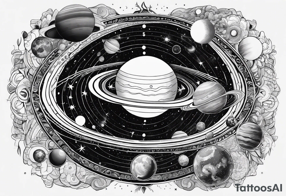 psychedelic representation of the solar system tattoo idea psychedelic representation of the solar system tattoo idea