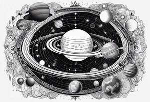 psychedelic representation of the solar system tattoo idea