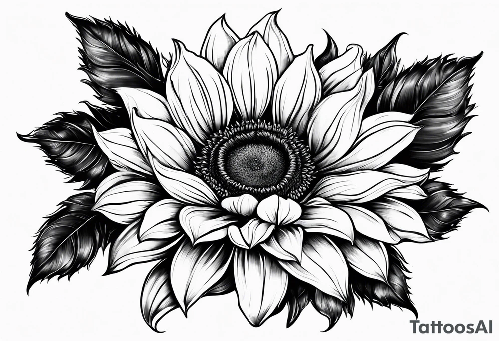 Flower fire an a sunflower tattoo idea