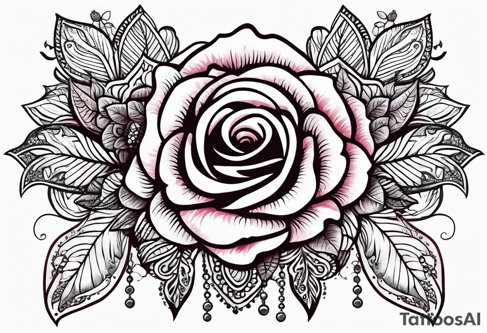 Roses and henna tattoo idea