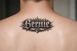 Name Bernie 
in front of neck tattoo idea