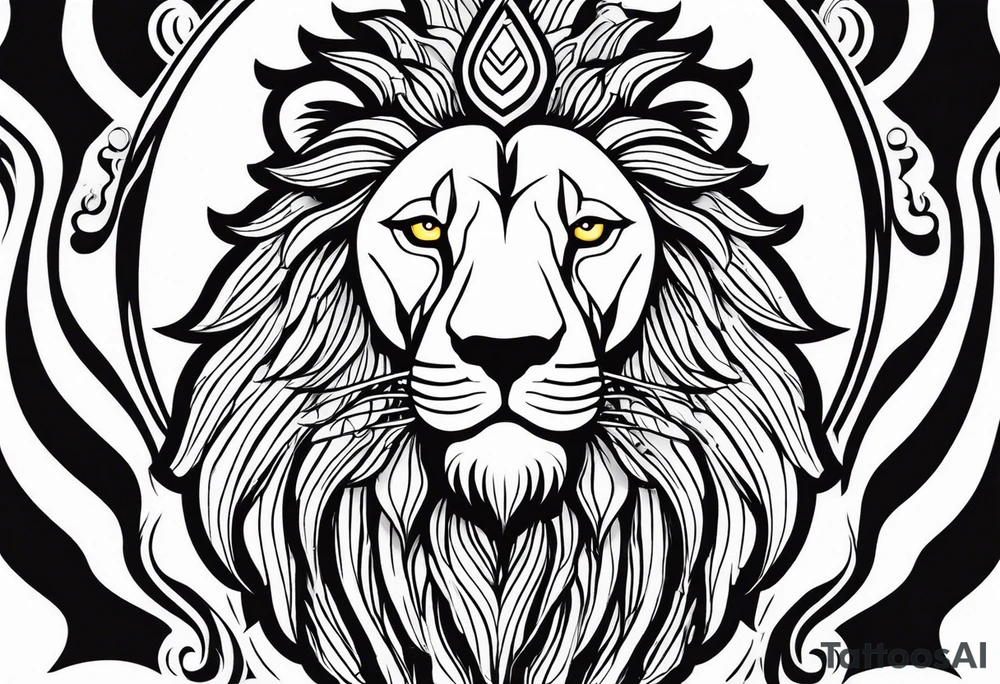 powerful majestic lion, close-up tattoo idea