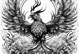 Phoenix rising from ashes tattoo idea