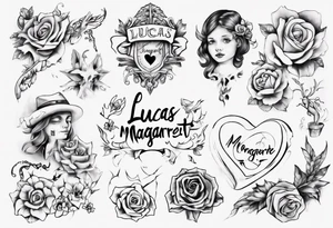 my kids' names: Lucas and Margaret and something that symbolizes love tattoo idea