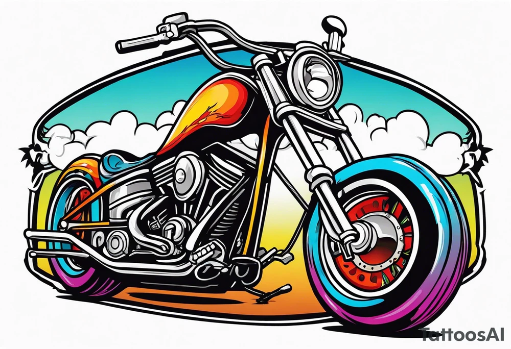Chopper skull tattoo idea