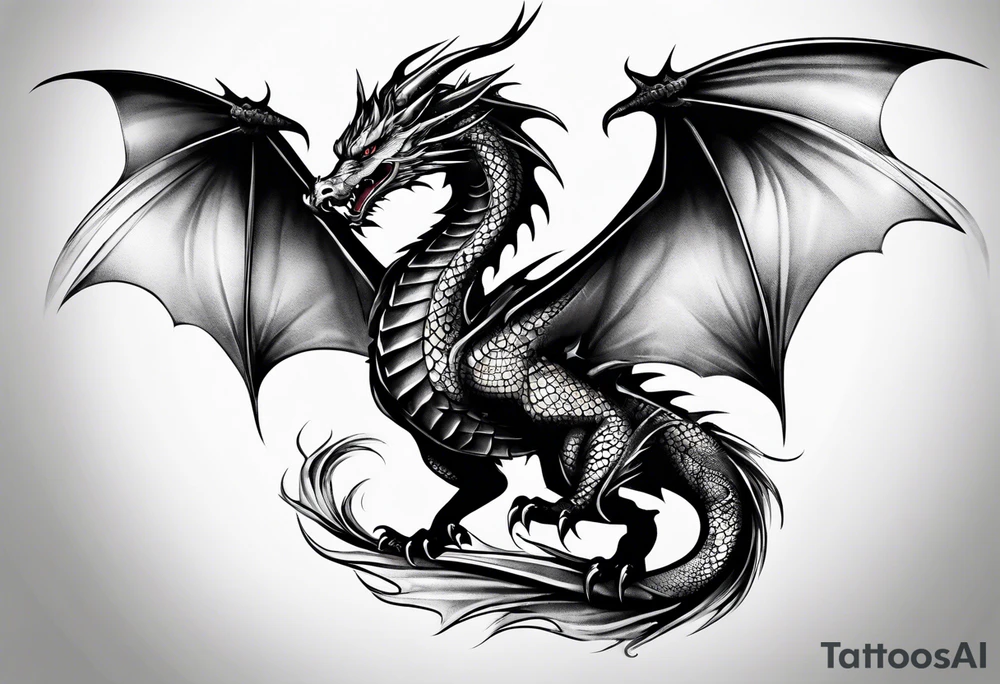 Dragon flying tattoo idea