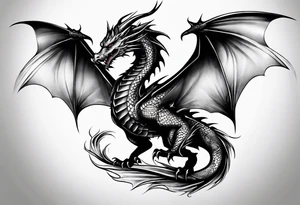 Dragon flying tattoo idea