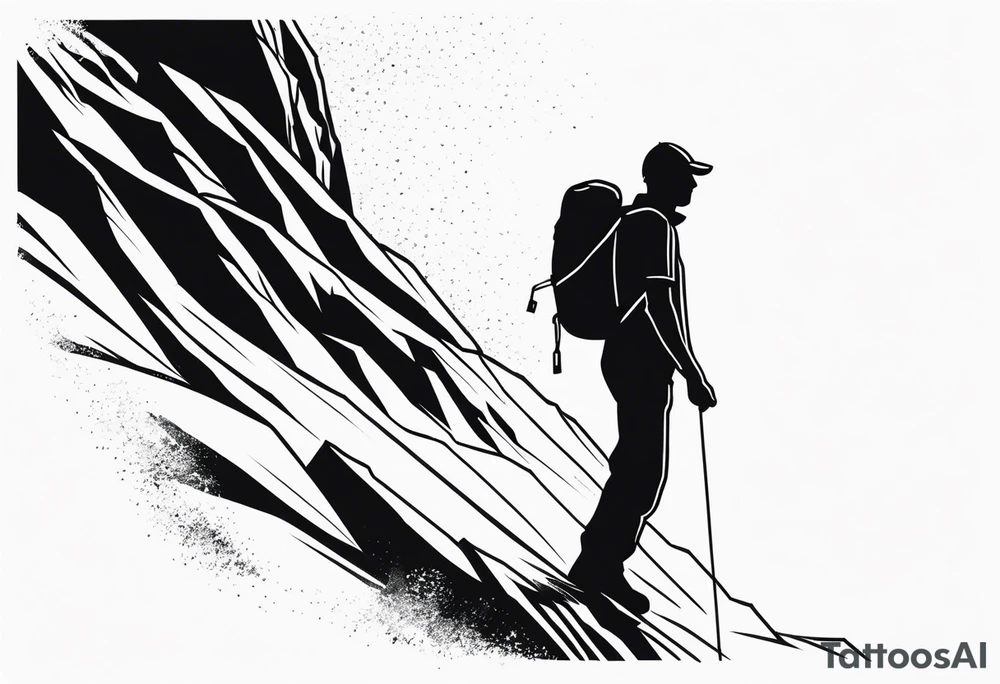 climber at the peak tattoo idea