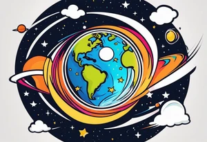 The Earth spinning in space tattoo idea