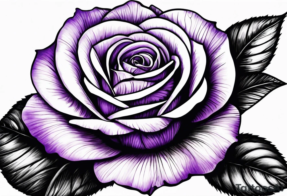 Purple rose tattoo idea