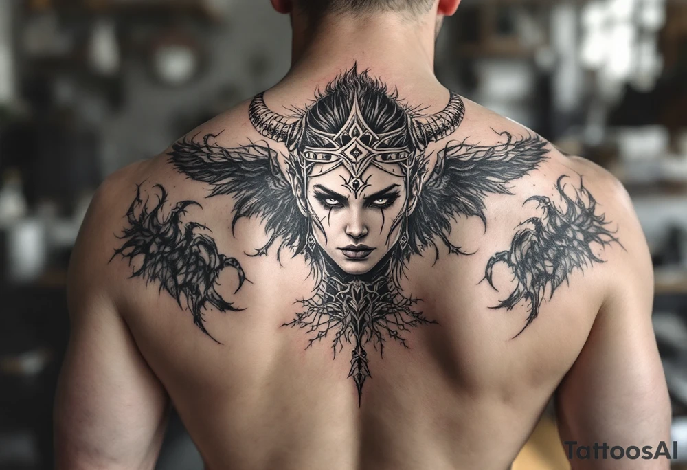 Female Viking fighters tattoo idea