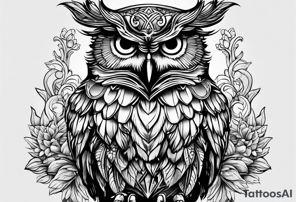 king evil owl tattoo idea
