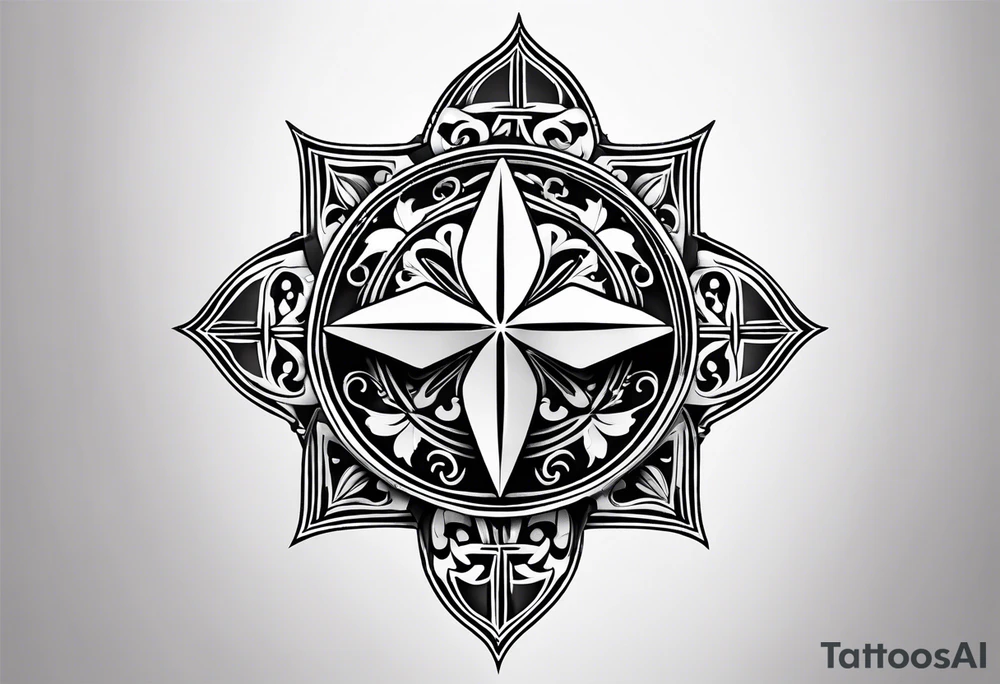 Simple Maltese cross tattoo idea