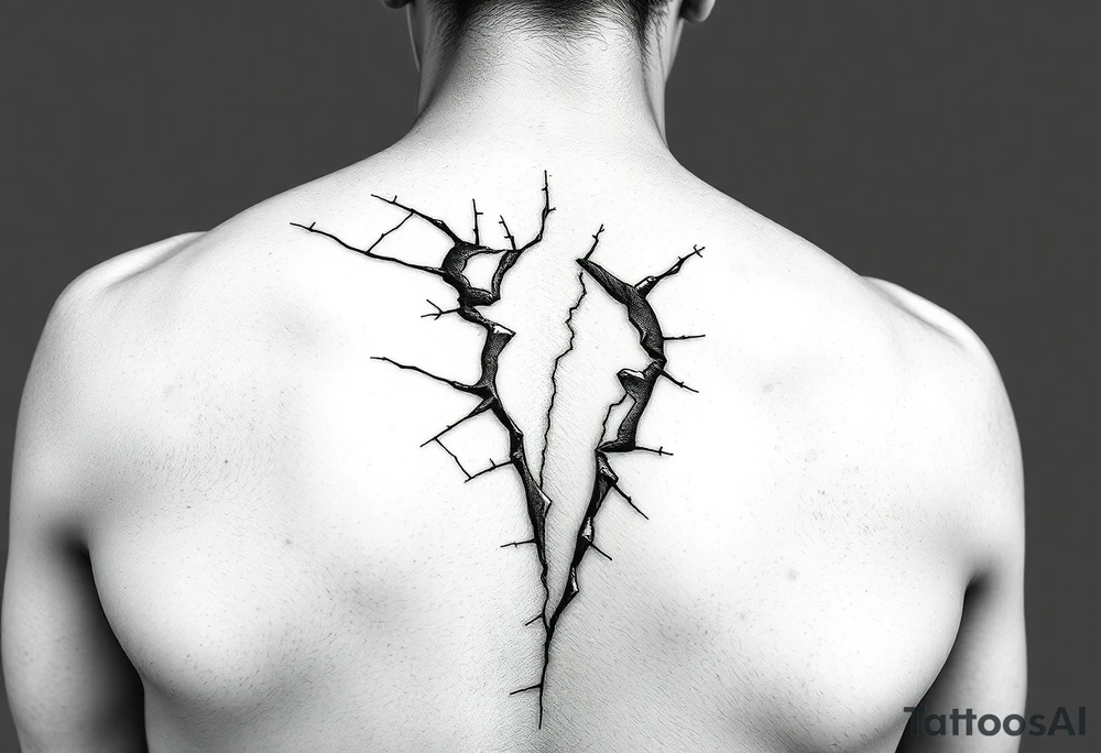 Broken skin tattoo idea