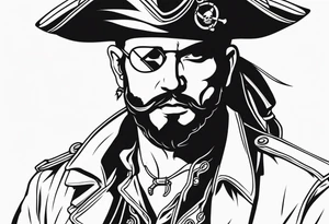 pirate with patch on one eye tattoo idea