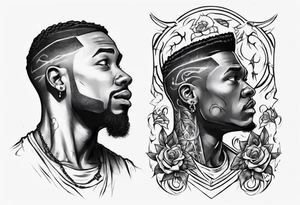 Black son who looks up to his dad tattoo idea