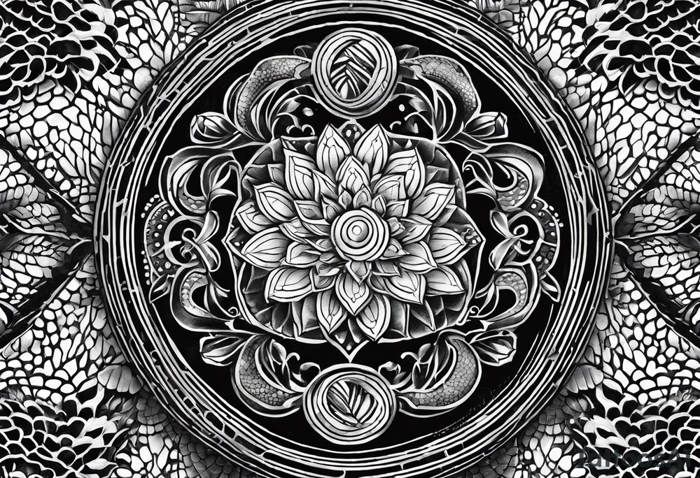 Patch of snake scales with roman numerals going vertical along edges tattoo idea