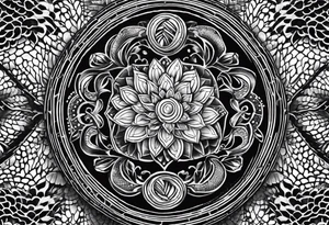 Patch of snake scales with roman numerals going vertical along edges tattoo idea
