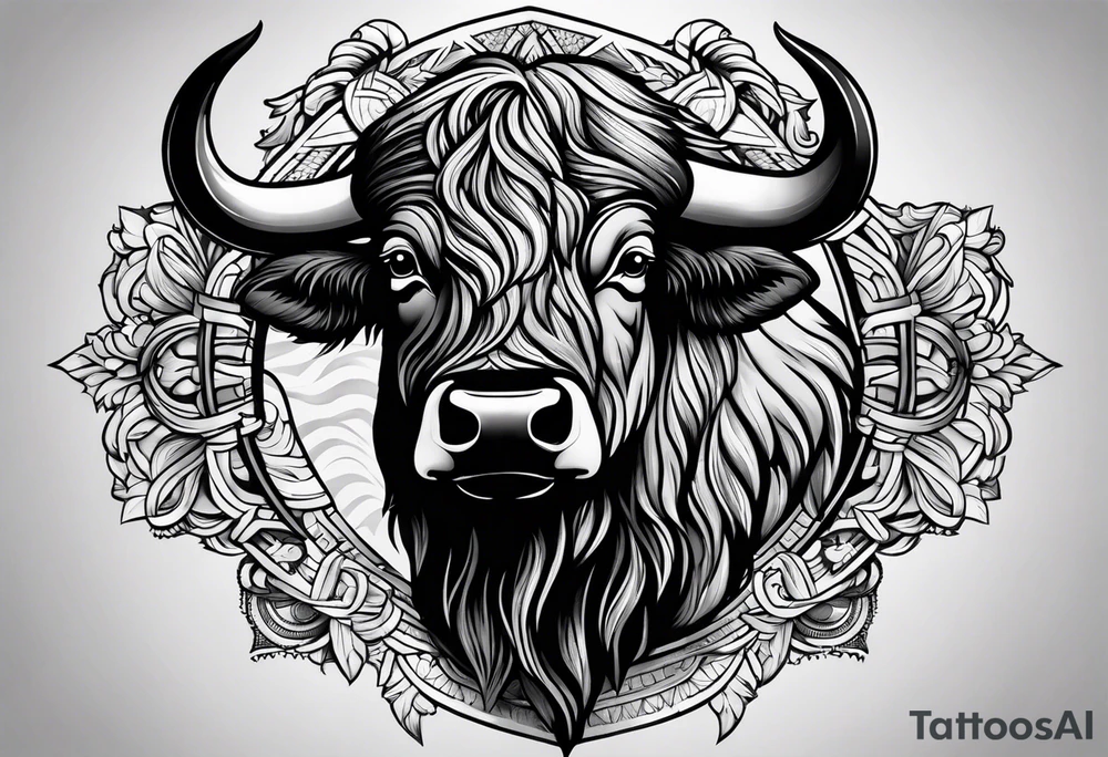Buffalo face only tattoo idea