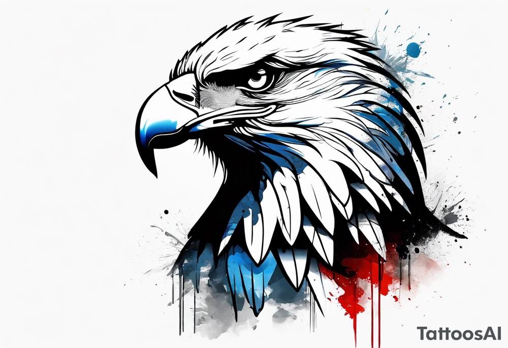 eagle trash polka tattoo idea