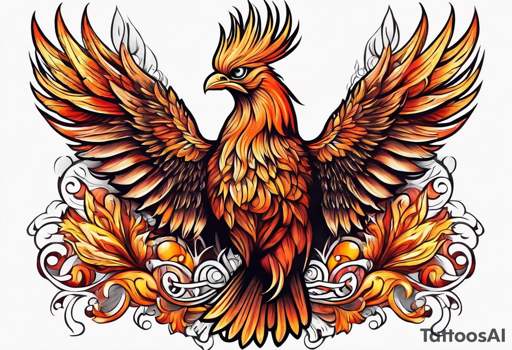 russian firebird with onion cap towers in background tattoo idea
