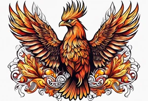 russian firebird with onion cap towers in background tattoo idea
