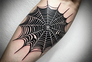 A spider web tattoo for the elbow.
Shorter horizontally, longer vertically. tattoo idea