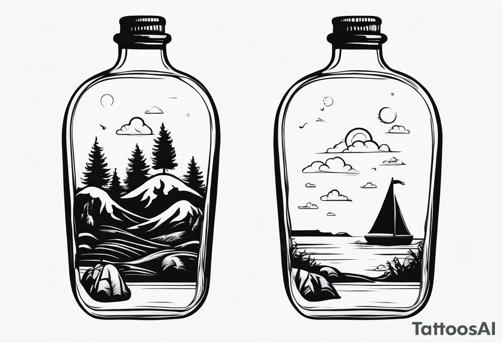 MAN IN BOTTLE tattoo idea