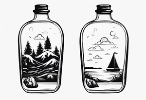 MAN IN BOTTLE tattoo idea