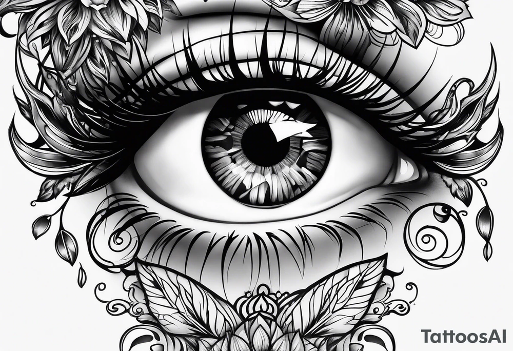 Feminine Eye melting tattoo idea